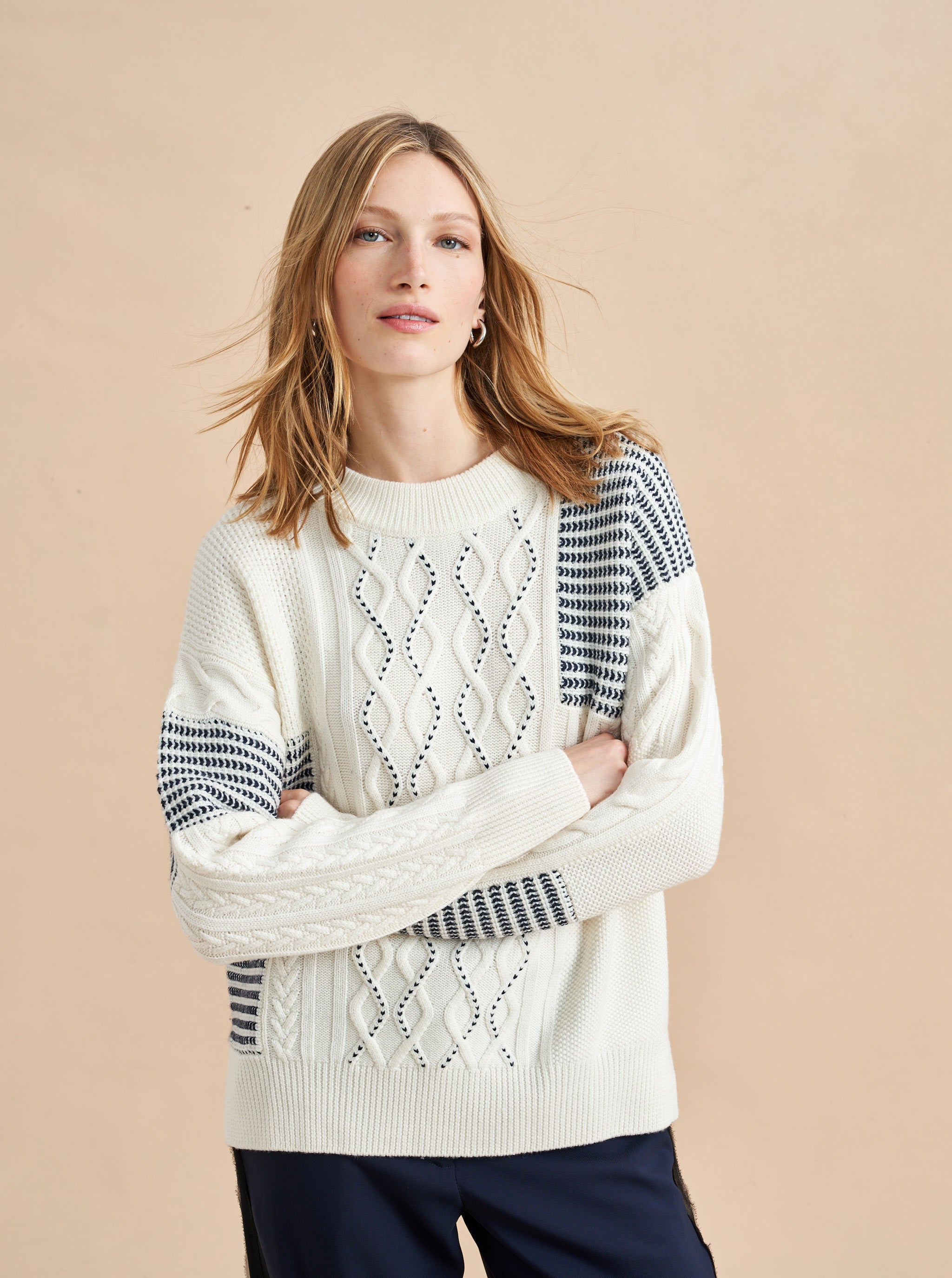 Patchwork Cable Sweater